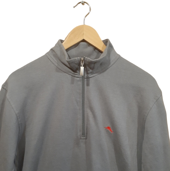 Tommy Bahama Men's Sweater Gray Red Marlin Size Medium - Picture 2 of 8